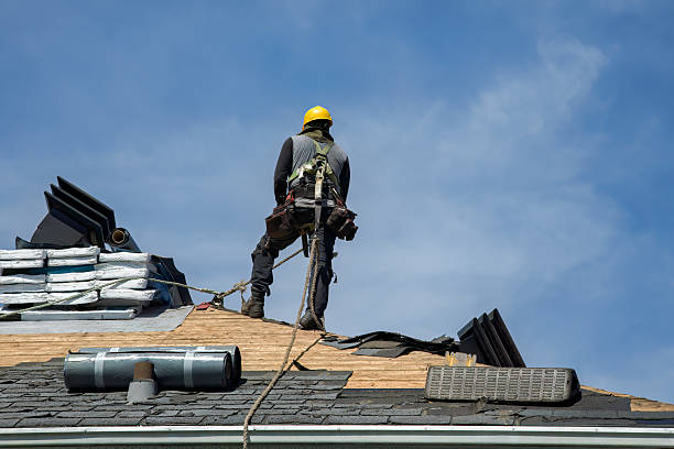 Professional Gutter Installation technician working in Waco, NE